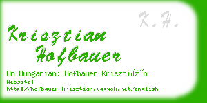 krisztian hofbauer business card